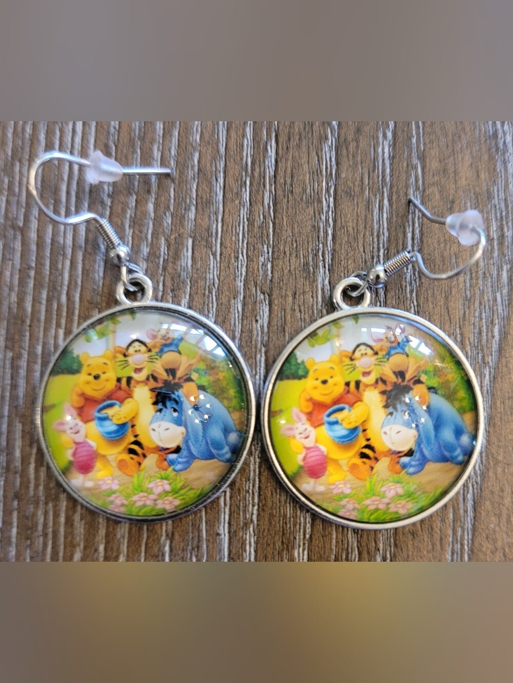 Disney Winnie the Pooh Character Round Drop Earrings